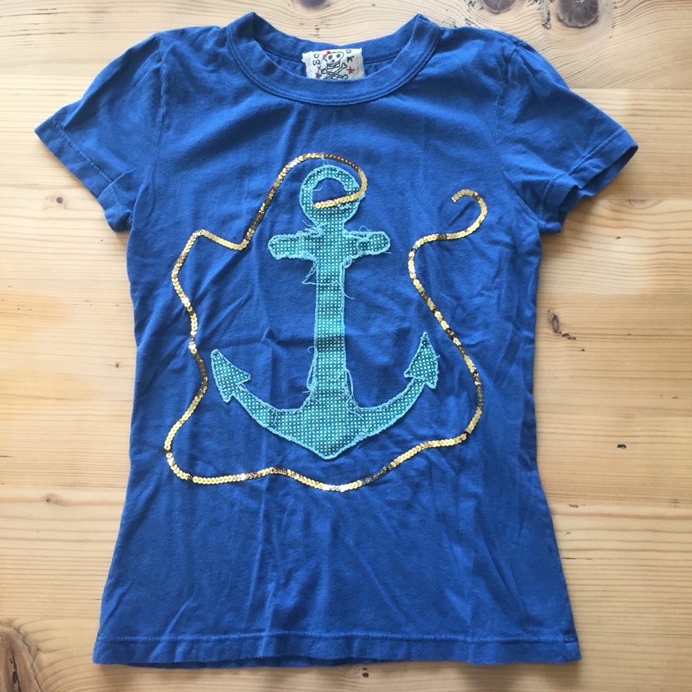 Scrapbook blue graphic tee with anchor